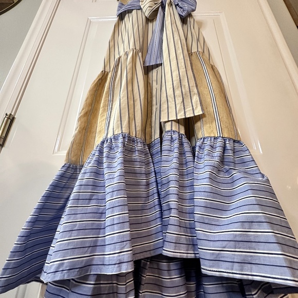 Sandro Long Sleeveless Asymmetric dress w stripes. EU-34 (US-S or size 2) - Picture 8 of 16